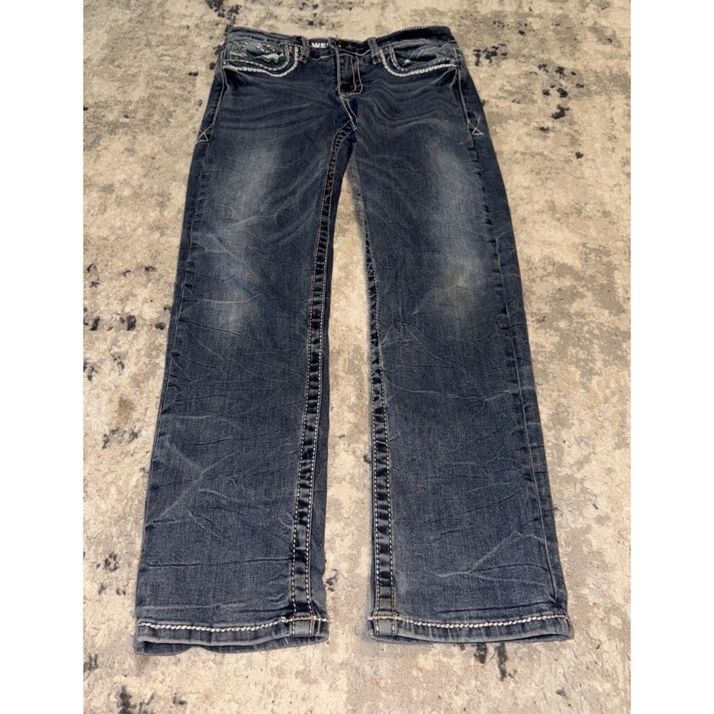 Western Bull Jeans Straight Fit Denim Cowboy Boys Youth So 14 X 26